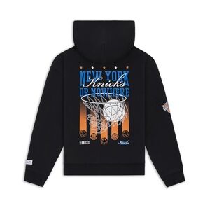 NYON x New York Knicks Black Buckets Men's Hoodie NBA Logo Fleece Graphic Small